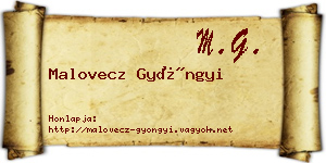 Malovecz Gyöngyi névjegykártya